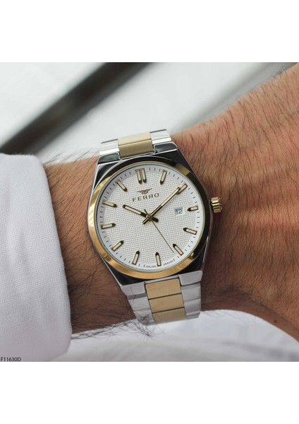 F11630D Çelik Kordonlu Erkek Kol Saati