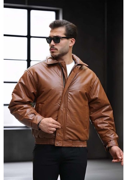 Oversize Premium Deri Ceket/mont - Taba fiyatları