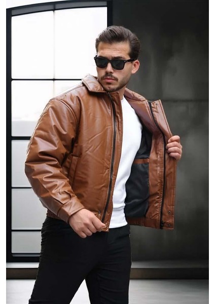 Oversize Premium Deri Ceket/mont - Taba modelleri