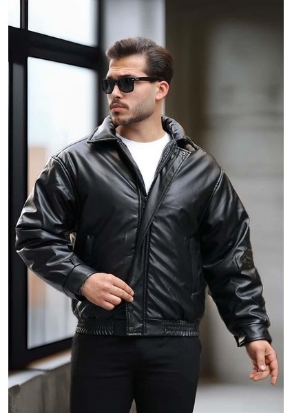 Oversize Premium Deri Ceket/mont - Siyah modelleri
