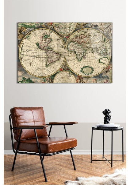 Eski Vintage Dünya Haritası Yatay Cam Tablo, Modern Ev Dekoru Hediyelik Duvar Dekorasyonu Kırılmaz fiyatları
