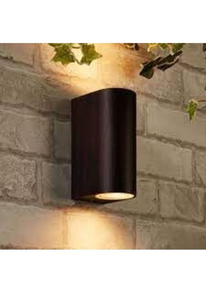 Siyah Siyah Ledli Çift Yönlü Dekoratif Iç ve Dış Mekan Duvar Apliği