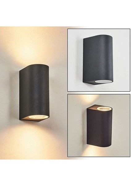 Siyah Siyah Ledli Çift Yönlü Dekoratif Iç ve Dış Mekan Duvar Apliği indirimleri