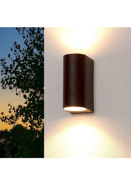 Siyah Siyah Ledli Çift Yönlü Dekoratif Iç ve Dış Mekan Duvar Apliği