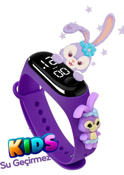 Mor Çocuk Kol Saati, Su Geçirmez, Led, Silikon, Dokunmatik, Süper Kahraman Figürlü modelleri