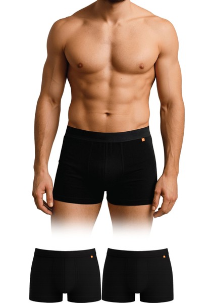 Premium Bambu Erkek Boxer Ikili Paket Siyah Renk - BBX102-S-SYH-CIFT