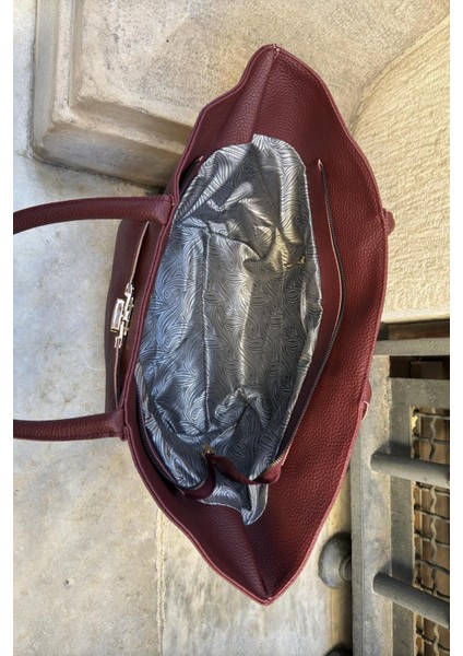 Şık Kadın Omuz Çantası, Kemer Aksesuarı ve Fermuarlı, Jade Bordo Renk Seçeneği indirimleri