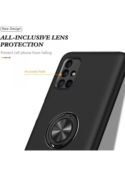 Samsung Galaxy M51 Kılıf Elit Yüzüklü Kapak - Siyah fırsatları