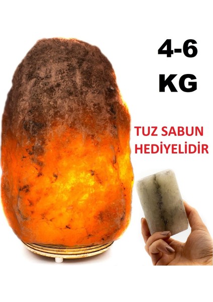 Doğal Çankırı Kaya Tuzu Lambası, 4-6 Kg, Sağlıklı ve Şık Aydınlatma Seçeneği