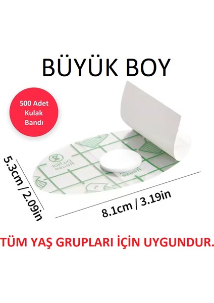 500 Adet Su Geçirmez Yapışkanlı Kulak Koruyucu Tek Kullanımlık Su Geçirmez Bant Yüzme Duş Kuaför Bandı