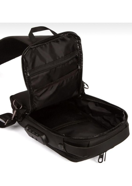 Siyah Şifreli Çapraz Omuz Tek Kol Sırt Çantası, Güvenli ve Şık Tasarım fiyatları