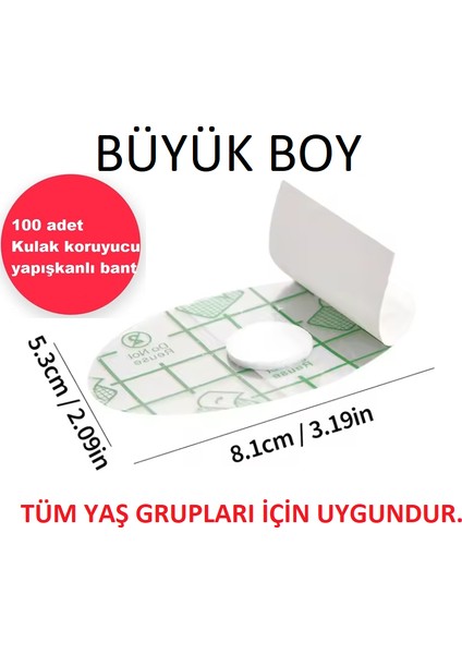 100'LÜ Su Geçirmez Yapışkanlı Kulak Koruyucu Tek Kullanımlık Su Geçirmez Bant Yüzme Duş Kuaför Bantı