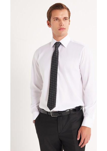 Erkek Regular Fit Beyaz Non-Iron %100 Pamuk Doğa Dostu Ekoteks Belgeli Ütü Gerektirmez Beyaz Gömlek fırsatları