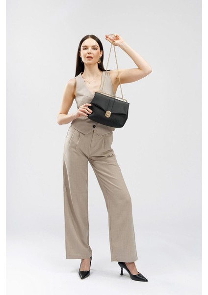 Şık ve Kullanışlı Desenli Kadın El ve Omuz Çantası, Siyah Renk Seçeneğiyle. modelleri