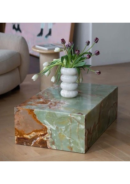 Doğal Yeşil Mermer Orta Sehpa Tasarım