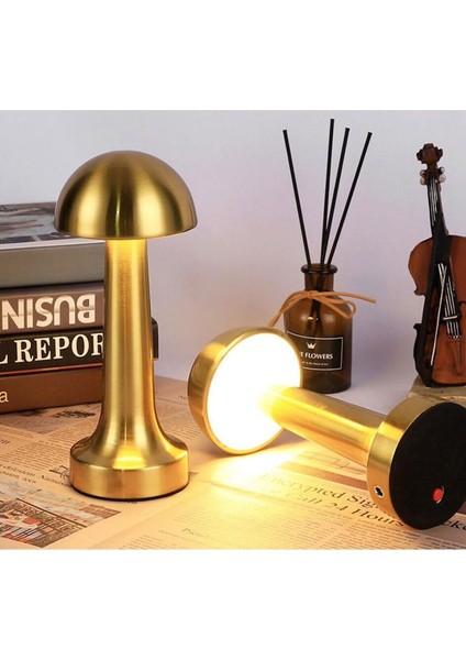 Şarjlı Dokunmatik Mantar Başlı Masa Lambası, Şık ve Kullanışlı Gece Işığı