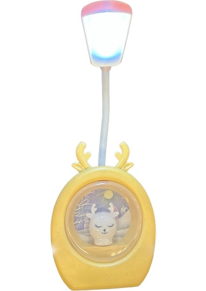 Sevimli Geyik Figürlü Çocuk Masa Gece Lambası, Sarı Renk, Şık ve Eğlenceli Tasarım fiyatları