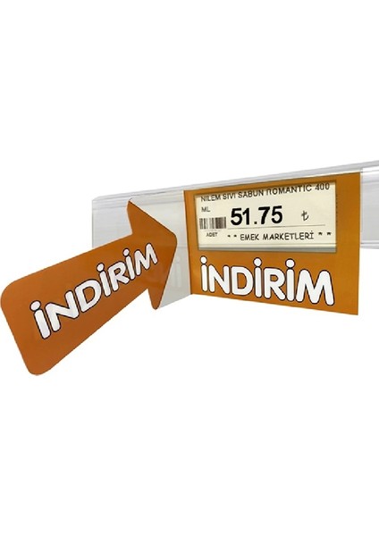 Market Rafı Indirim Kulakçığı 10 Adet Pvc Turuncu Renk