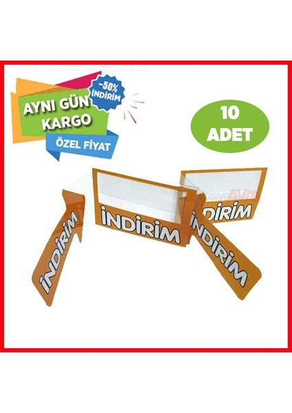 Market Rafı Indirim Kulakçığı 10 Adet Pvc Turuncu Renk fiyatları