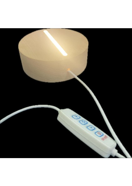 Ahşap LED Gece Lambası, 3 Renk, Kontrollü, USB Girişli, Şık ve Kullanışlı Tasarım