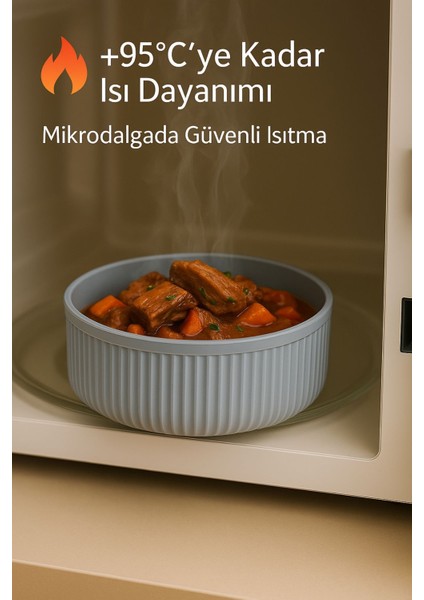 4'lü Kapaklı Gıda Saklama Kabı Seti – Mikrodalga ve Difrize Uygun fırsatları