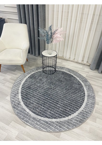 Gri Renk Iskandinav Tarzı Kaymaz Taban Sisal Görünüm Daire Halı fırsatları