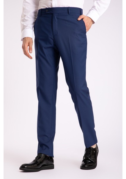 Erkek Kumaş Pantolon 1440-İNDIGO Mavi