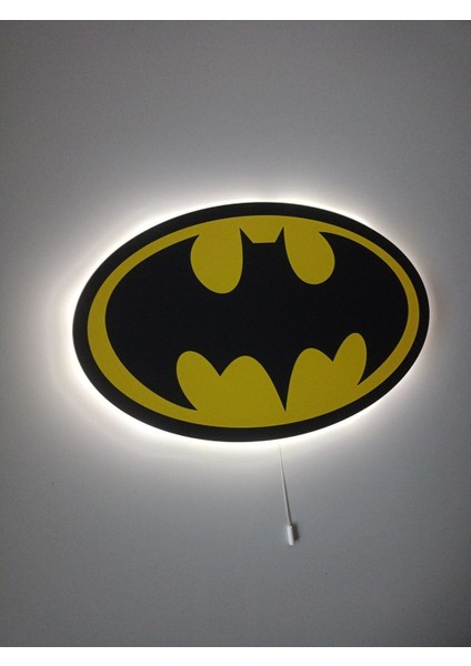 Renkli Ahşap Batman Simgesi Çocuk Odası Gece Lambası 39X24 modelleri