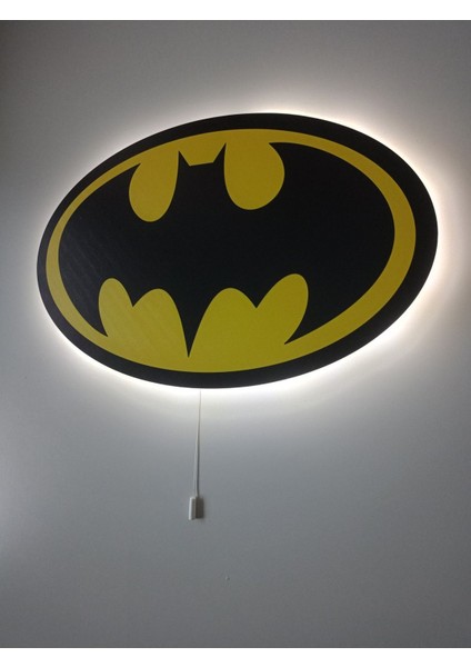 Renkli Ahşap Batman Simgesi Çocuk Odası Gece Lambası 39X24 fırsatları