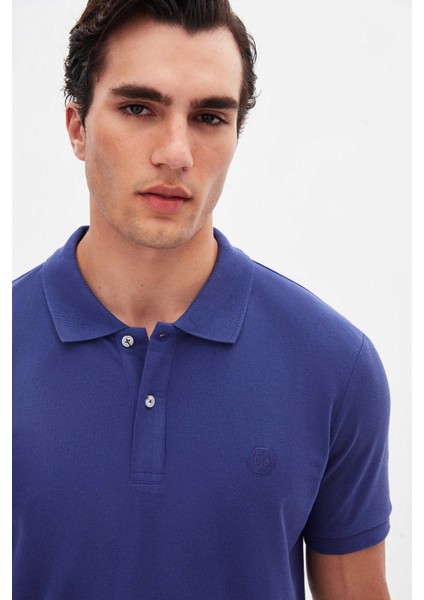 Ds Damat Regular Fit Mor %100 Pamuklu Uzun Ömürlü Kıvrılmaz Polo Yaka Nakışlı T-Shirt fiyatları