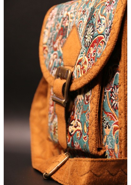 Etnik Tarz Haki Omuz Çantası, Günlük Kullanım, Kilim Desenli, Askılı, 17X18X6 cm modelleri