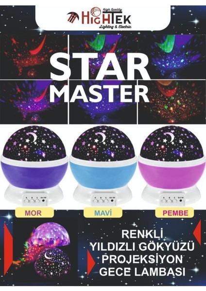 Yıldızlı Gökyüzü Projeksiyon Gece Lambası, Pembe, Sıcak ve Huzurlu Atmosfer indirimleri