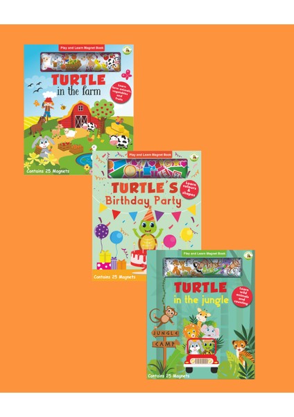 Play And Learn Magnet Book Serisi 3'lü (Farm - Birthday Party - Jungle)