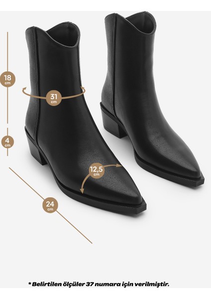Kadın Sivri Burun Dikiş Detaylı Western Bot Vildo