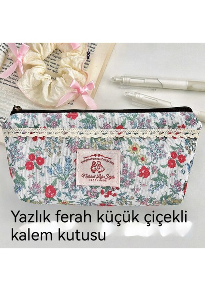 Vintage Dantel Küçük Çiçek Büyük Kapasiteli Kalem Çantası (Yurt Dışından) fırsatları