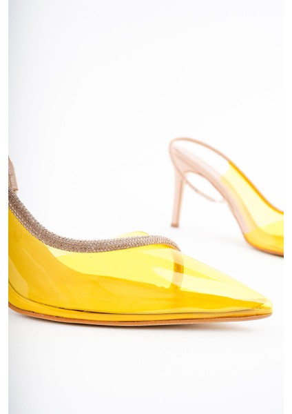 Sidney Kadın Prenses Taşlı Şeffaf Topuklu Abiye Ayakkabı fiyatları