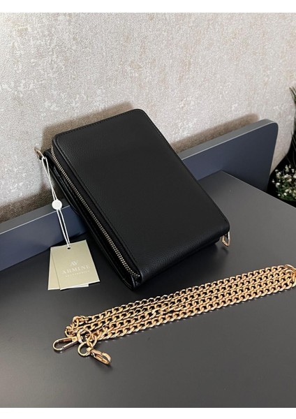 Şık Siyah 2 Bölmeli Deri El ve Kol Çantası, Fermuar ve Klips Detaylı fiyatları