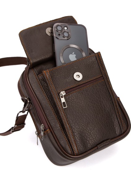 Kahverengi Hakiki Deri Erkek El Çantası (Orta Boy 17X20CM) Şıklık ve Kullanışlılık Sağlar indirimleri