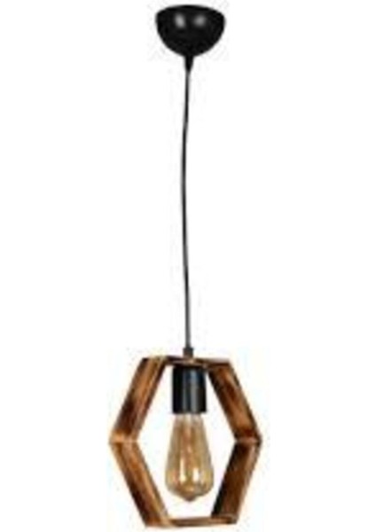 Şık Kahverengi Ahşap Avize ile Evinize Doğal Atmosfer Katın