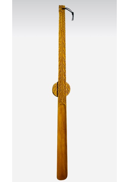 Damla Model Mıknatıslı Kestane Ahşap El Oyması Ayakkabı Çekeceği 75 cm