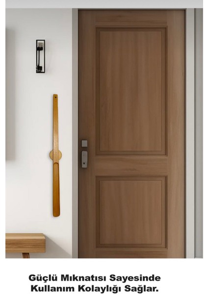 Damla Model Mıknatıslı Kestane Ahşap El Oyması Ayakkabı Çekeceği 75 cm fiyatları