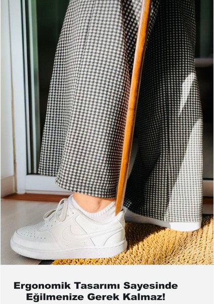 Damla Model Mıknatıslı Kestane Ahşap El Oyması Ayakkabı Çekeceği 75 cm indirimleri