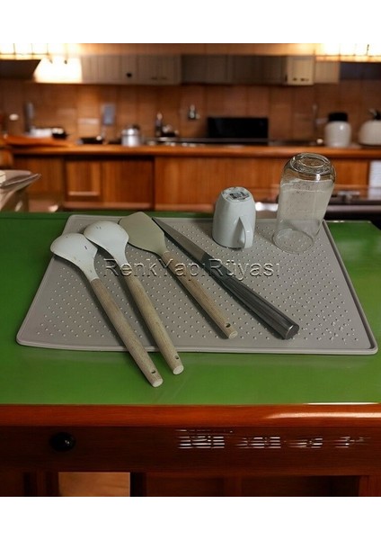 Silikon Bulaşık Matı, Tezgah Üstü Kurutma Matı, Kurtma Örtüsü 28*45 Ölçüleri