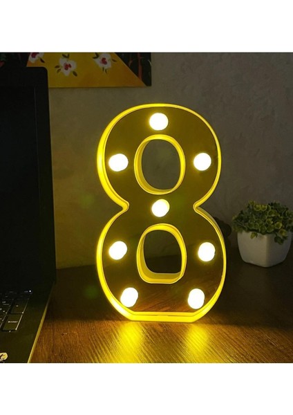 Büyük Boy LED Işıklı 3D Rakam Sayı Doğum Günü Kutlama Dekorasyonu