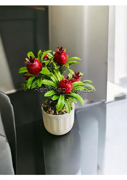 Mini Dekoratif Yapay Nar Ağacı Yapay Meyveli Nar Ağacı Yükseklik 20CM Genişlik 15CM fiyatları