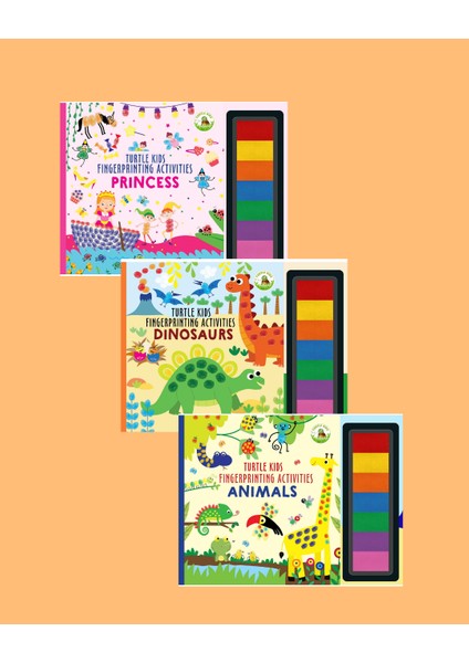 Fingerprint Activities Serisi 3'lü (Princess - Dinosaurs - Animals)