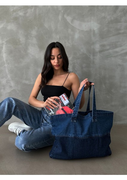 Şık Mavi Kadın Askılı Denim Çanta, Tarzınızı Tamamlar indirimleri