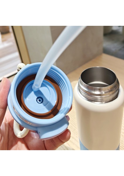 Karikatür Kapaklı Çift Kullanımlı Yalıtım Kabı Pipetli Su Kabı Öğrenciler Paslanmaz Çelik Vakumlu Kap (Yurt Dışından) fırsatları