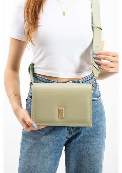 Yeşil 2 Bölmeli Çapraz Askılı Ayarlanabilir Omuz Çantası