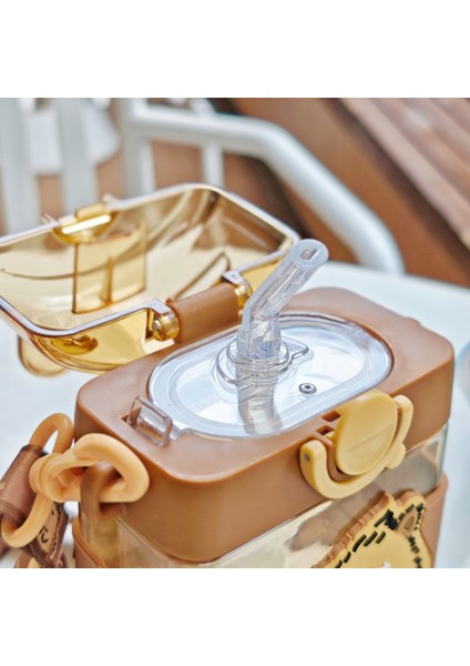 Çocuk Pipetli Dak Karikatür Sevimli Kare Plastik Daklar (Yurt Dışından) modelleri